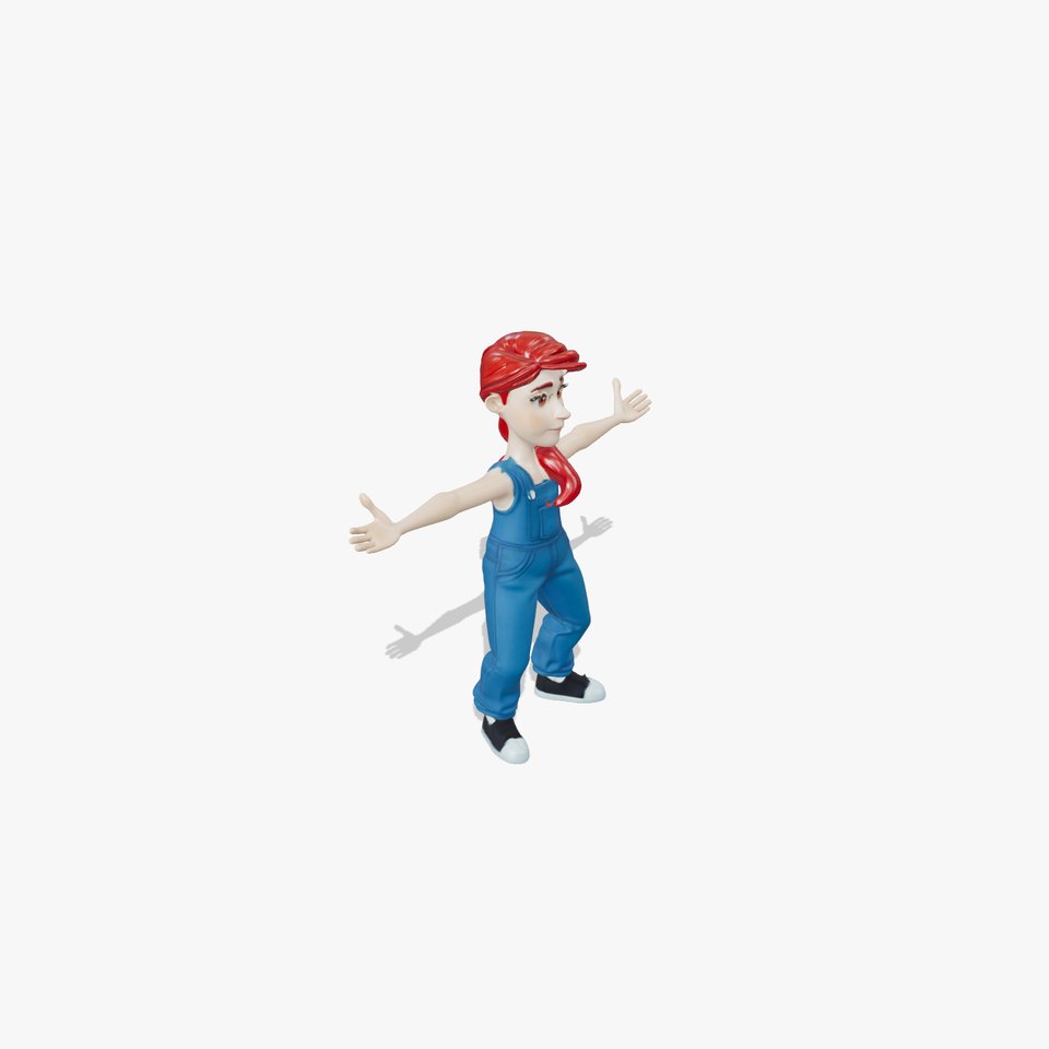 Redhead Overalls Character model pack